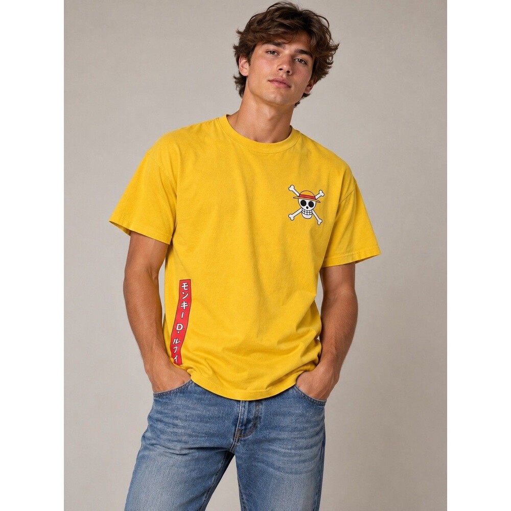 One Piece Ripple Junction Men’s XL Yellow Monkey D. Luffy Anime T-Shirt